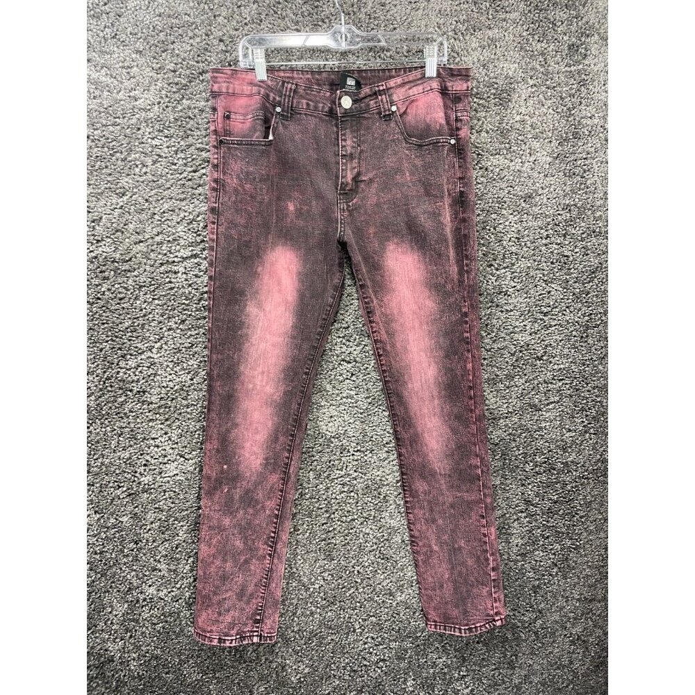 PLATFORM 100 Men's Size 36X32 Pink Acid Wash Jeans Grunge Y2K Straight Leg Denim